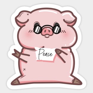 Peace Piggy Sticker